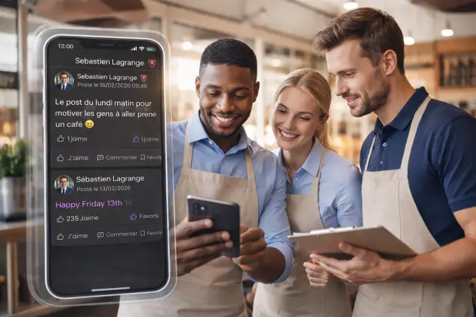 In-store team using EverUp for a store launch